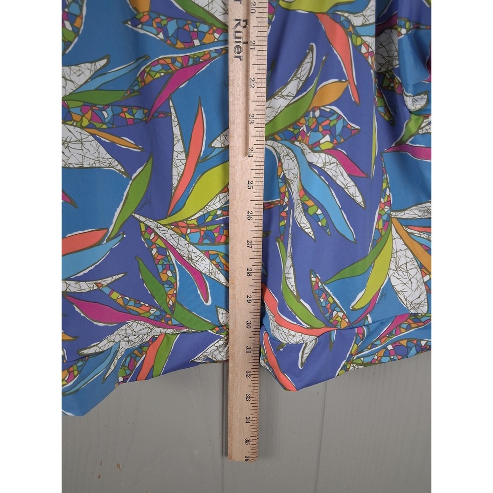NEW Trina Turk Swim Spa Tunic Cover Up S Blue Kimono‎ Sleeve Resort MSRP $144 - Picture 7 of 11